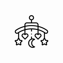 baby bed toys icon sign vector