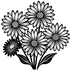 black and white flower