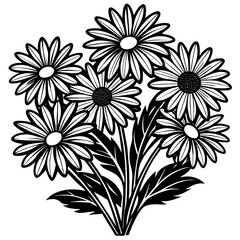 black and white flowers