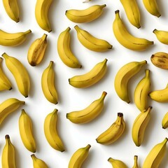 A bunch of ripe bananas with a yellow peel, isolated on white background, full depth of field.