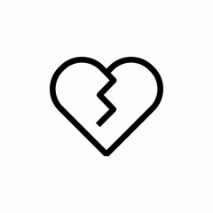 broken heart icon sign vector