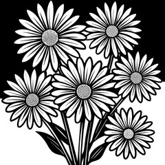 black and white flower