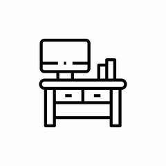 computer desk icon sign vector