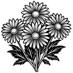 black and white flowers