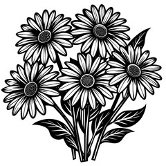 black and white flowers