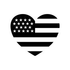 heart of the USA. Flag of the united states of america written in the heart - vector illustration
