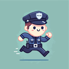 very cute police character vector