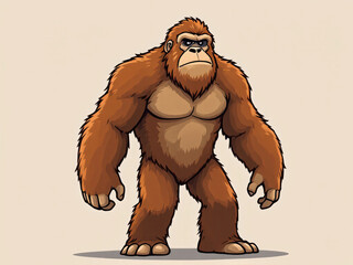 Cartoon illustration of an angry Bigfoot 