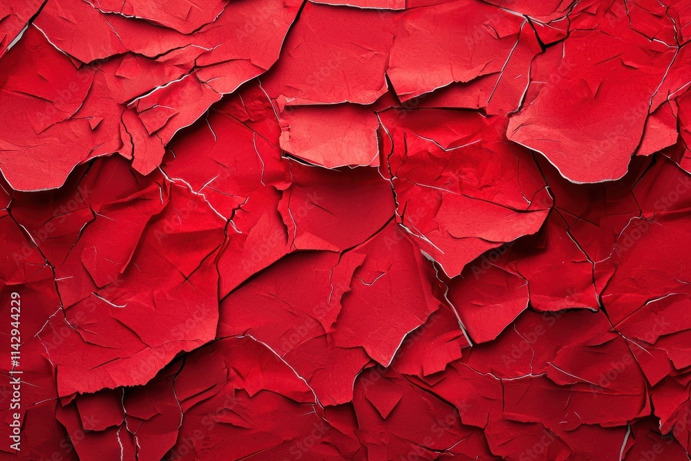 Poster dynamic torn paper effect with bold red background for intense design inspiration