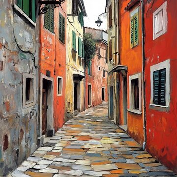 Fototapeta Street in old Rovinj