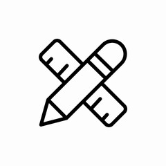 ruler pen icon sign vector