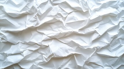 Obraz premium Wrinkled white paper background creating a textured and layered visual effect suitable for various design applications