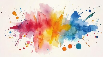 Obraz premium vibrant abstract watercolor background filled with splashes of color, evoking creativity and inspiration, perfect for artistic designs and projects