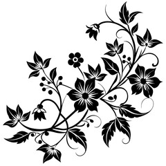 black and white floral frame