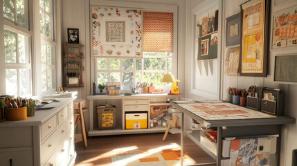 Cozy Craft Room: Quilting, Mosaic, and Vintage Charm