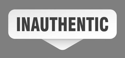 INAUTHENTIC banner, button, label, sign