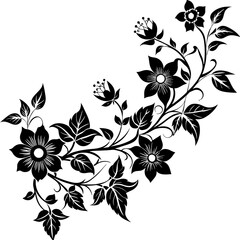 black and white floral frame