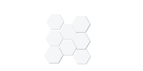 Geometric technology white hexagon background. Abstract vector illustration Science technology and medical concept hexagon on transparent background