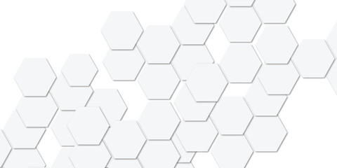 Geometric technology white hexagon background. Abstract vector illustration Science technology and medical concept hexagon on transparent background

