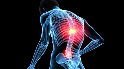 Understanding back pain and its impact on the human body in medical illustrations