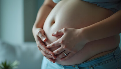 Pregnant Woman Journey with Her Baby Bump Belly Motherhood and Love 