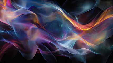 Fototapeta premium Iridescent Mesh Wave Background: Digital Art, Abstract, Colorful, Gradient, Flowing