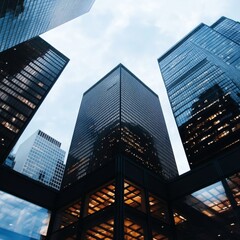 Naklejka premium Contrasting finance tower