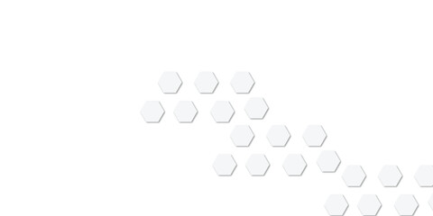 Geometric technology white hexagon background. Abstract vector illustration Science technology and medical concept hexagon on transparent background