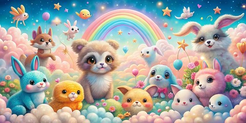 Naklejka premium Super Cute Panoramic Backgrounds: Adorable Wallpapers for Phones & Desktops