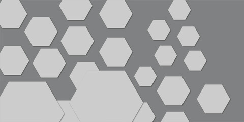 Abstract technology white and grey gregeometric hexagon on transparent concept design honeycomb shape vector 
