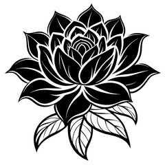 black and white flower