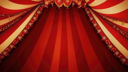 Circus frame background , circus tent background with copy space , Generative AI
