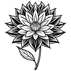 black and white rose flower vector illustration