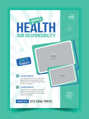 Medical service flyer template design
