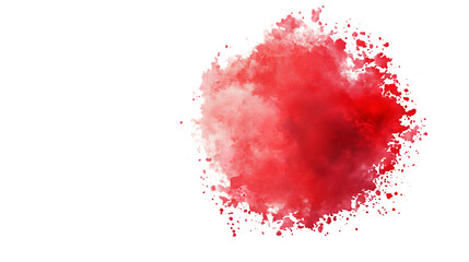 Red watercolour background on transparent background.