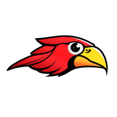 Cartoon Red Falcon Head Illustration PNG
