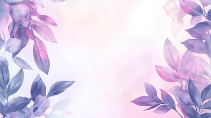Fototapeta premium Floral boarder frame with white copy space background water color style.