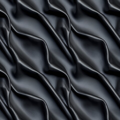 Obraz premium Seamless leather pattern with luxurious folds in deep black, ideal for upscale decor and stylish accessories