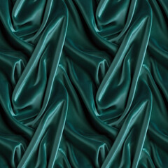 Obraz premium Seamless velvet pattern with luxurious folds in rich teal, perfect for sophisticated decor and upholstery