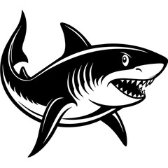shark cartoon isolated on white
