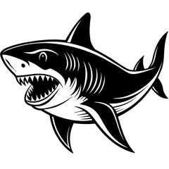 shark cartoon isolated on white