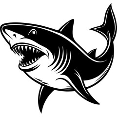 shark cartoon isolated on white