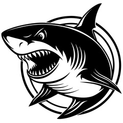 shark cartoon isolated on white