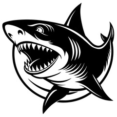 shark cartoon isolated on white