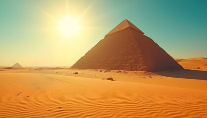 Monumental Egyptian Pyramid and Desert Ruins Ancient Heritage