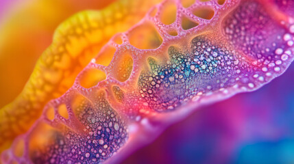 Vibrant Flower Petal Macro: Hyperrealistic Microscopic Detail