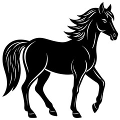 horse silhouette isolated on white