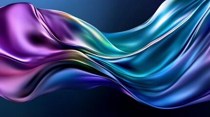 Fototapeta premium Abstract Colorful Fluid Wave Design, Blue Purple Swirls, Dynamic Flowing 3D Render