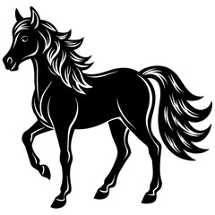 horse silhouette isolated on white