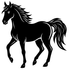 horse silhouette isolated on white